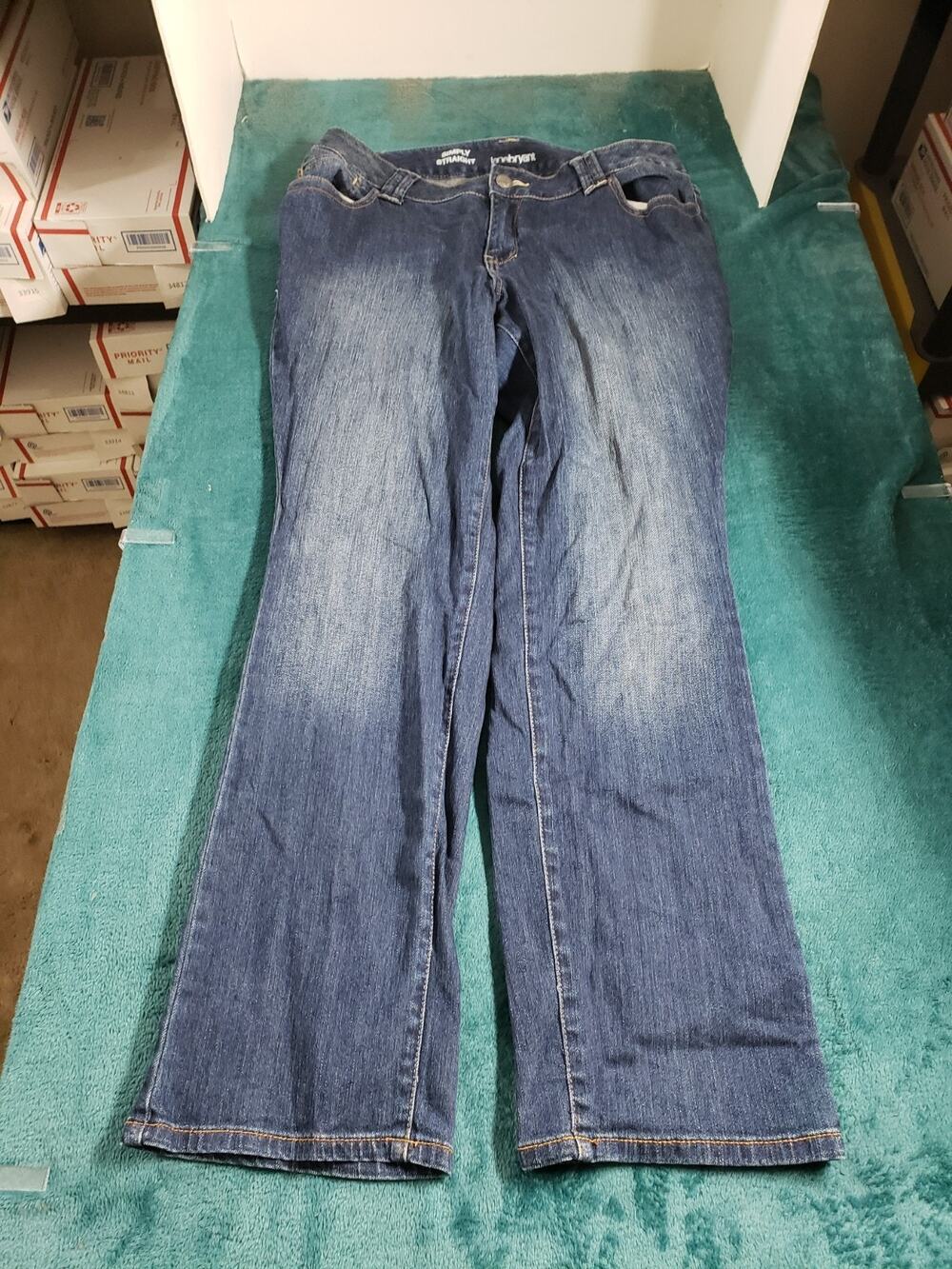 Lane Bryant Jeans Size 16 Women Blue Stretch Ladies Mid Rise Simply Straight